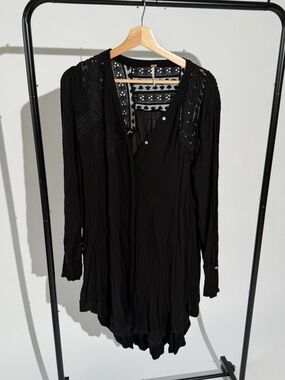 Free people black shirt dress size small